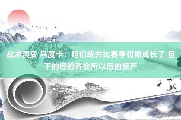 战术演变 乌度卡：咱们统共比赛季初期成长了 目下的经验齐会所以后的资产