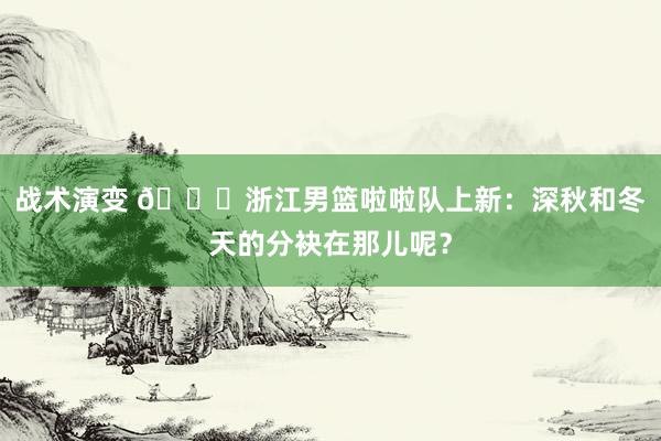 战术演变 😍浙江男篮啦啦队上新：深秋和冬天的分袂在那儿呢？