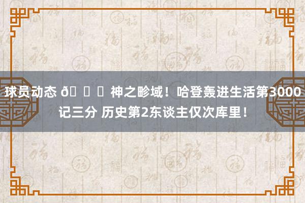 球员动态 😀神之畛域！哈登轰进生活第3000记三分 历史第2东谈主仅次库里！