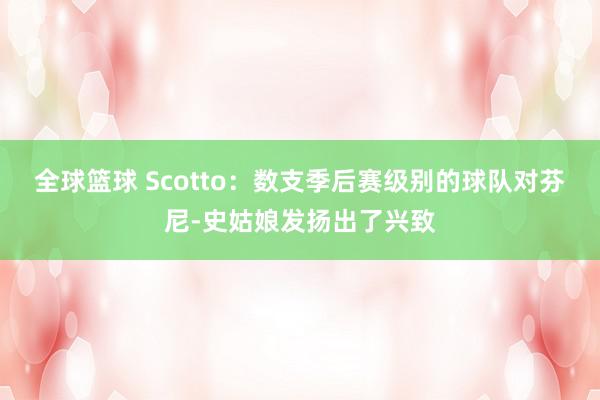 全球篮球 Scotto：数支季后赛级别的球队对芬尼-史姑娘发扬出了兴致