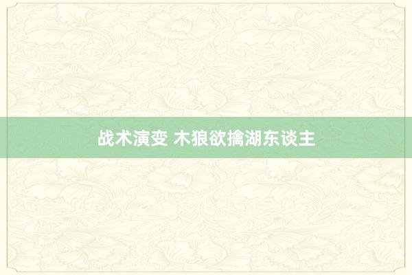 战术演变 木狼欲擒湖东谈主