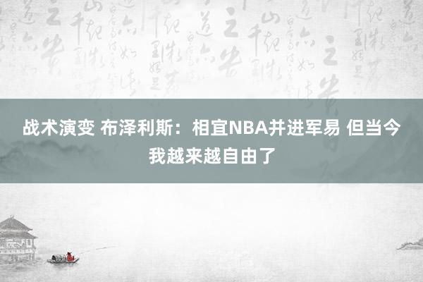 战术演变 布泽利斯：相宜NBA并进军易 但当今我越来越自由了