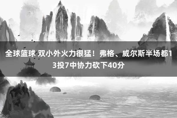 全球篮球 双小外火力很猛！弗格、威尔斯半场都13投7中协力砍下40分