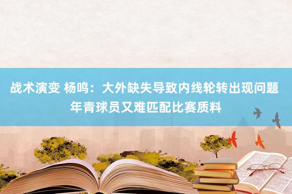 战术演变 杨鸣：大外缺失导致内线轮转出现问题 年青球员又难匹配比赛质料