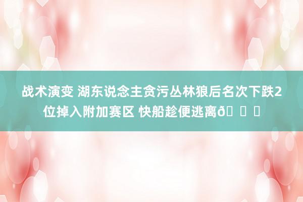 战术演变 湖东说念主贪污丛林狼后名次下跌2位掉入附加赛区 快船趁便逃离😋