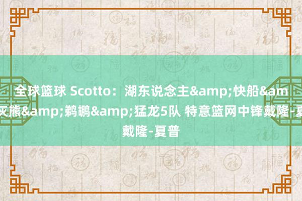 全球篮球 Scotto：湖东说念主&快船&灰熊&鹈鹕&猛龙5队 特意篮网中锋戴隆-夏普